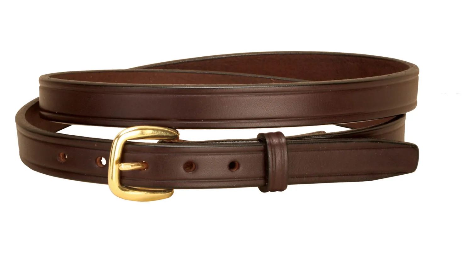 TORY LEATHER ¾" Plain Belt with Brass Buckle