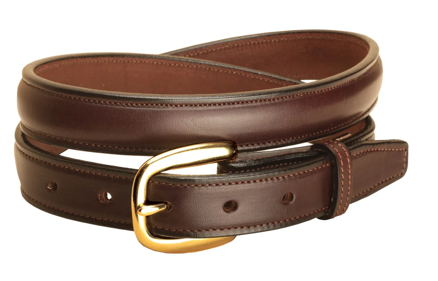 TORY LEATHER 1" Raised Belt with Brass Buckle Sale