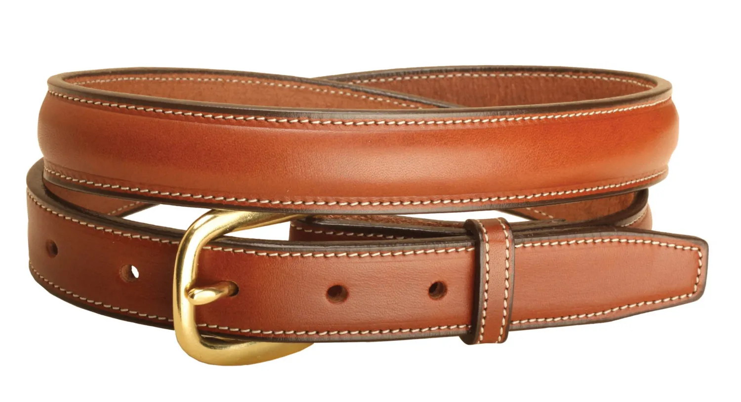 TORY LEATHER 1" Raised Belt with Brass Buckle Sale