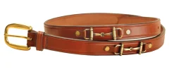 TORY LEATHER 1" Snaffle Bit Belt with Brass Snaffle Bits & Buckle Sale