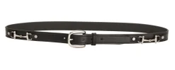 TORY LEATHER 1" Snaffle Bit Belt with Nickel Snaffle Bits & Buckle Black