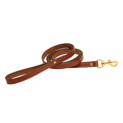 TORY LEATHER Flat Creased Leather Dog Leash with Flat Handle
