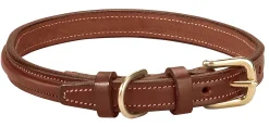 TORY LEATHER Narrow Square-Raised Dog Collar with Nameplate Space Best