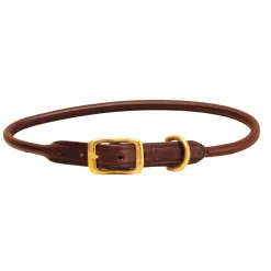 TORY LEATHER Rolled Leather Dog Collar Discount