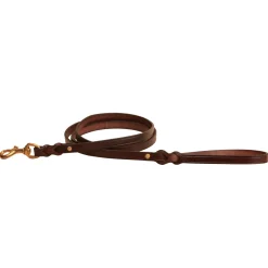 TORY LEATHER Split-Twist Creased Leather Dog Leash