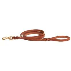 TORY LEATHER Split-Twist Creased Leather Dog Leash