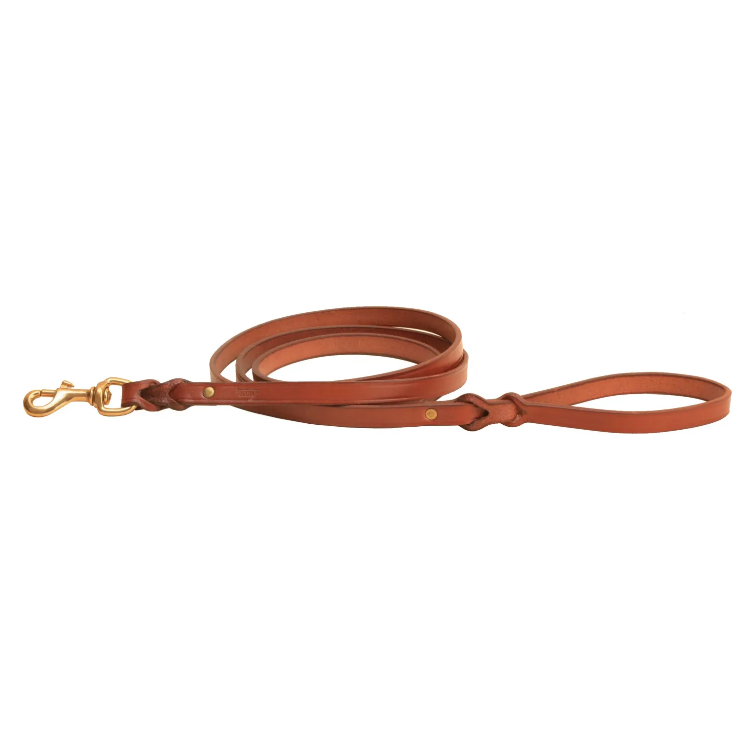 TORY LEATHER Split-Twist Creased Leather Dog Leash