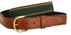 TORY LEATHER Striped Elastic and Leather Belt Online