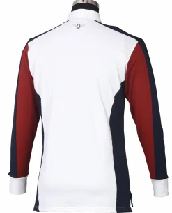JPC EQUESTRIAN TuffRider® Men's Dennison Long Sleeve Show Shirt White/Ec Navy/Ec Red Online