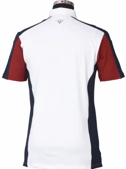 JPC EQUESTRIAN TuffRider® Men's Dennison Short Sleeve Show Shirt White/Ec Navy/Ec Red Outlet