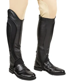 JPC EQUESTRIAN TuffRider® Men’s Derby Leather Half Chaps Black Sale