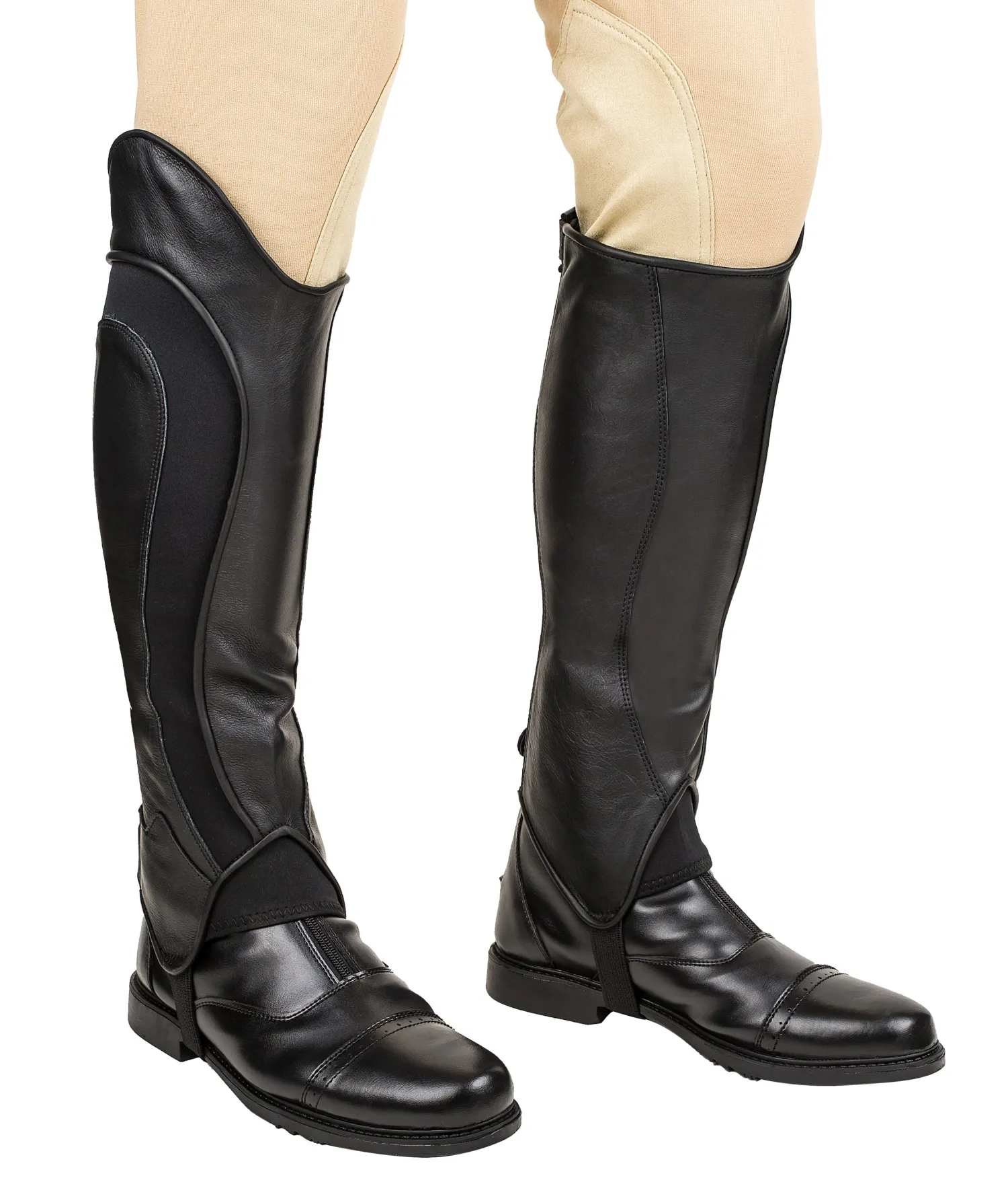 JPC EQUESTRIAN TuffRider® Men’s Derby Leather Half Chaps Black Sale