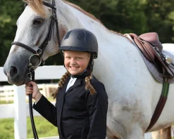 JPC EQUESTRIAN TuffRider® Starter Helmet with Carbon Fiber Grill Black Hot