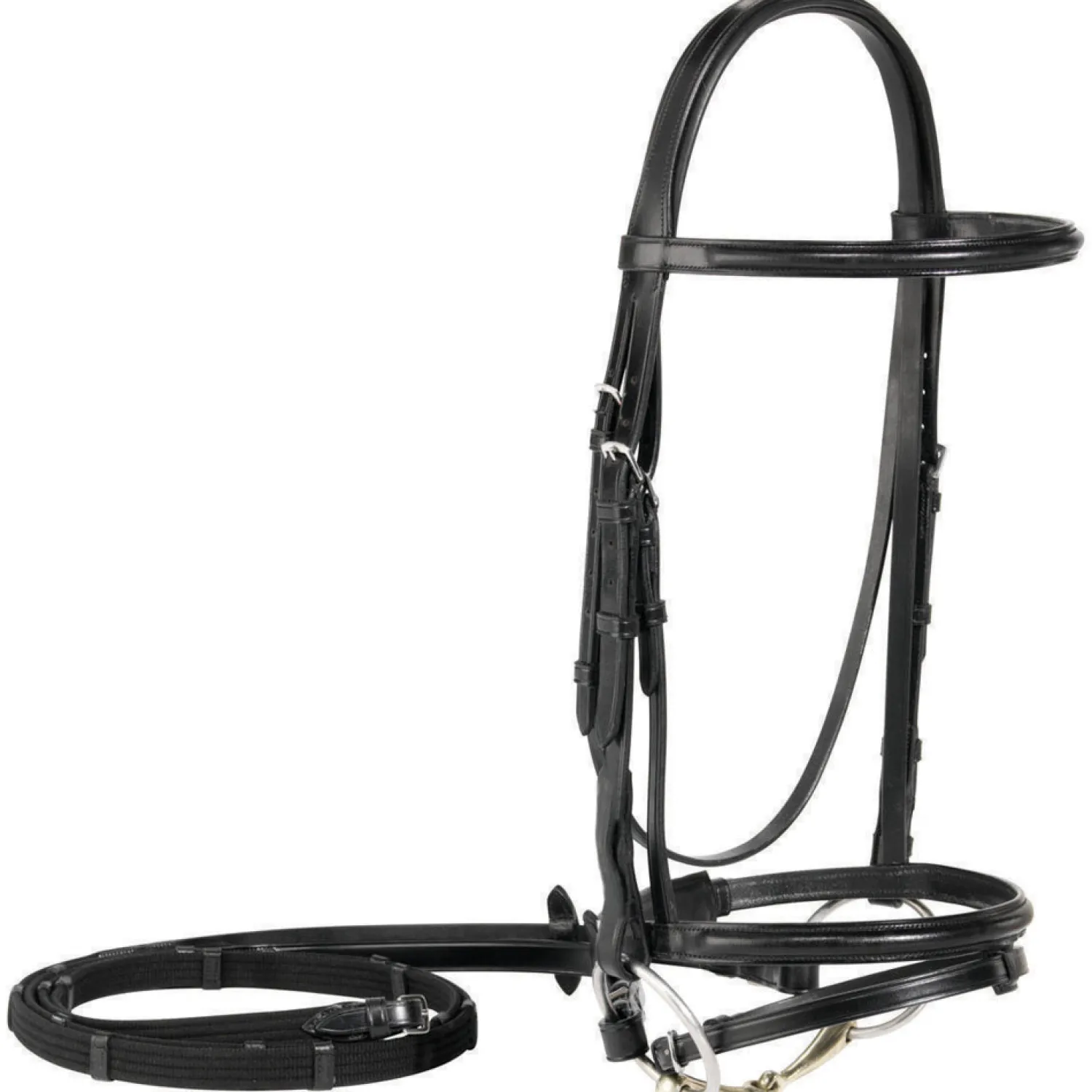 WORLD EQUSTRN BRNDS Vespucci Plain Raised Dressage Bridle with Flash Black