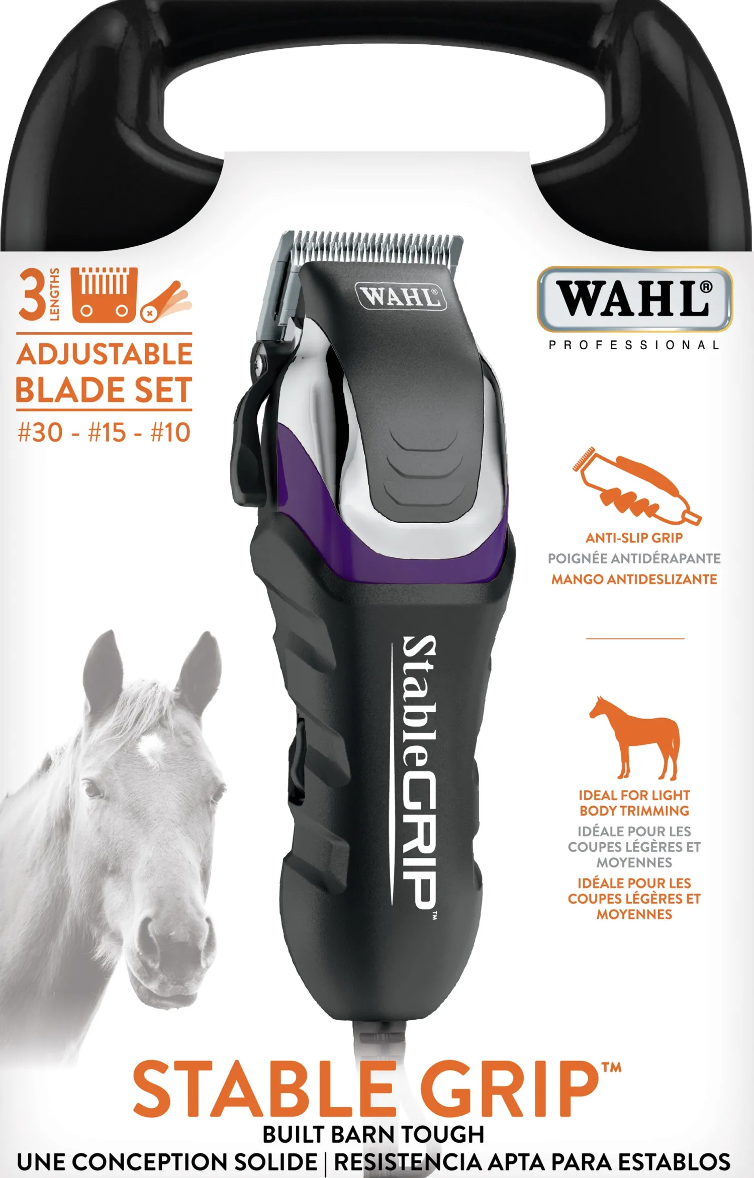 WAHL CLIPPER CORP Wahl® Stable Grip™ Clipper with Adjustable Blades No. 30-15-10 Purple/Silver/Black Sale