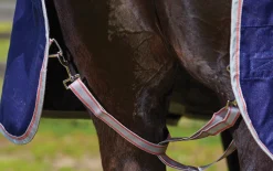 WEATHERBEETA ® ComFiTec™ Essential Combo Neck Medium-Weight Turnout Blanket Navy/Silver/Red Discount