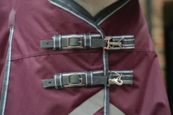 WEATHERBEETA ® ComFiTec™ Plus Dynamic II Standard Neck Medium-Weight Turnout Blanket Maroon/Grey/White New