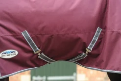 WEATHERBEETA ® ComFiTec™ Plus Dynamic II Standard Neck Medium-Weight Turnout Blanket Maroon/Grey/White New