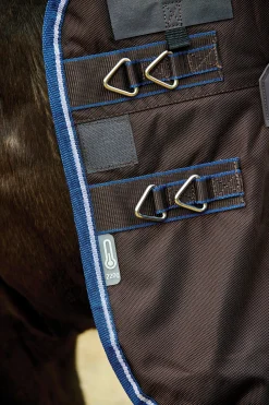 WEATHERBEETA ® ComFiTec™ Ultra Cozi II Detach-A-Neck Medium-Weight Turnout Blanket Charcoal/Blue/White Sale