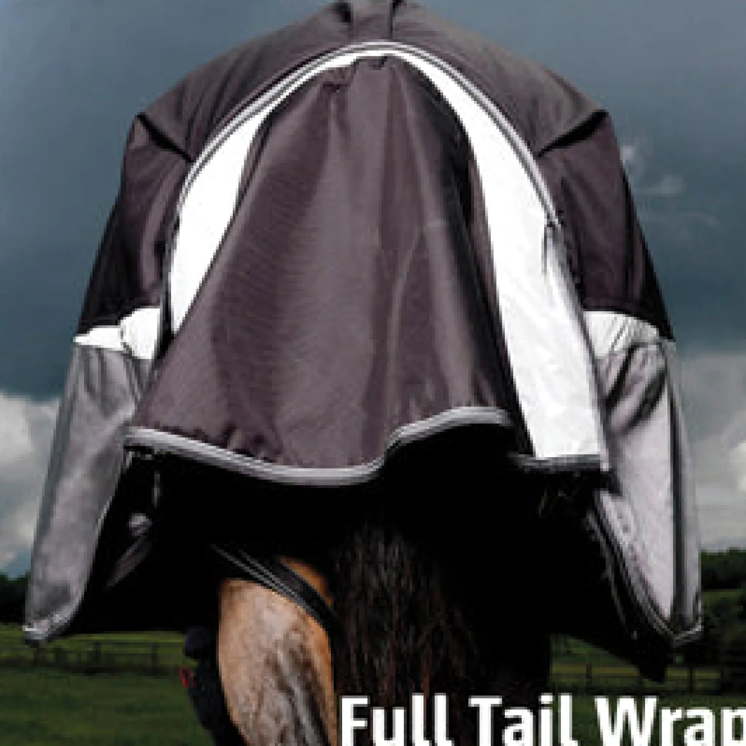 WEATHERBEETA ® ComFiTec™ Ultra Cozi II Detach-A-Neck Medium-Weight Turnout Blanket Charcoal/Blue/White Sale