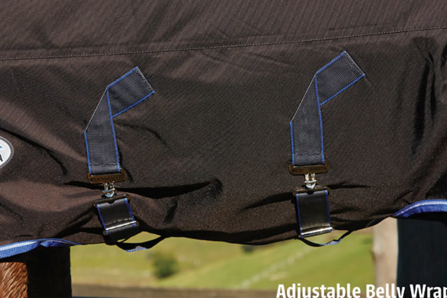 WEATHERBEETA ® ComFiTec™ Ultra Cozi II Detach-A-Neck Medium-Weight Turnout Blanket Charcoal/Blue/White Sale