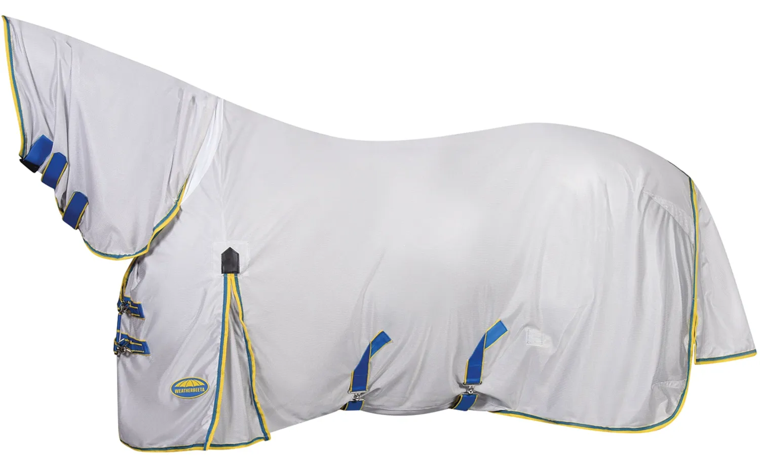 WEATHERBEETA ® ComFiTec™ Zephyr Plus Mesh Combo Neck Fly Sheet Silver/Blue/Lemon Outlet
