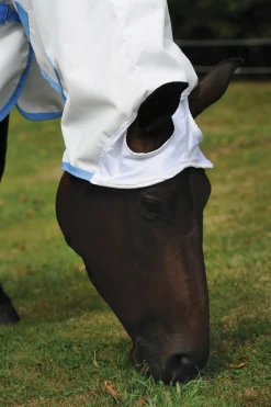 WEATHERBEETA ® Sweet Itch Shield with Combo Neck White/Blue New