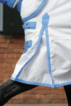 WEATHERBEETA ® Sweet Itch Shield with Combo Neck White/Blue New